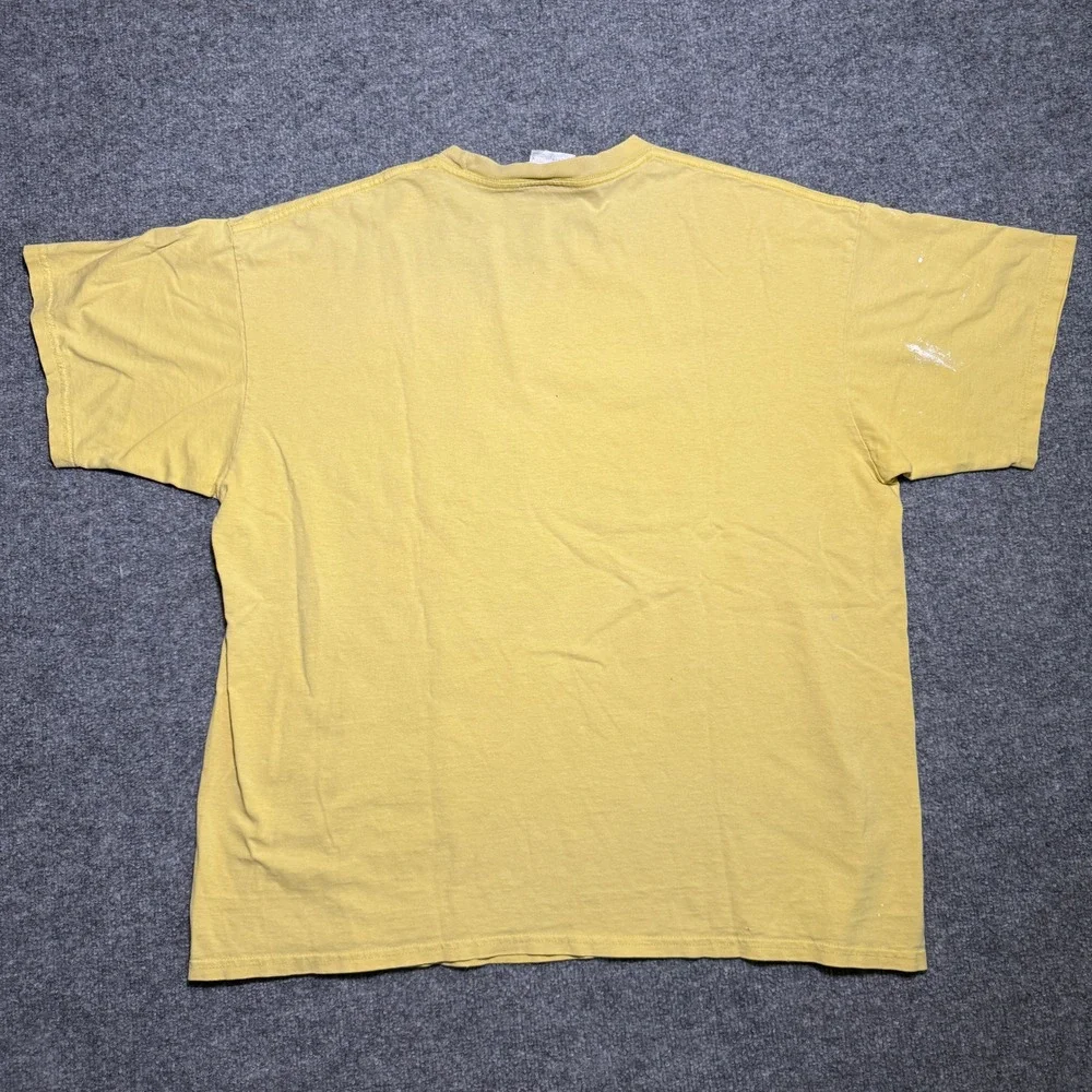 Vintage Nike Athletics 71‎ Distressed T-Shirt Mens XL/XXL Yellow USA Made